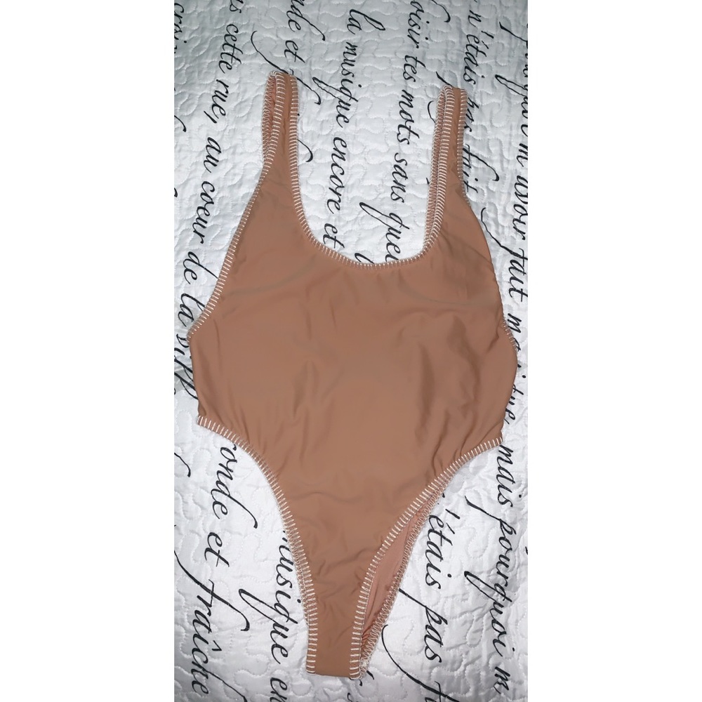 Nude one-piece swimsuit